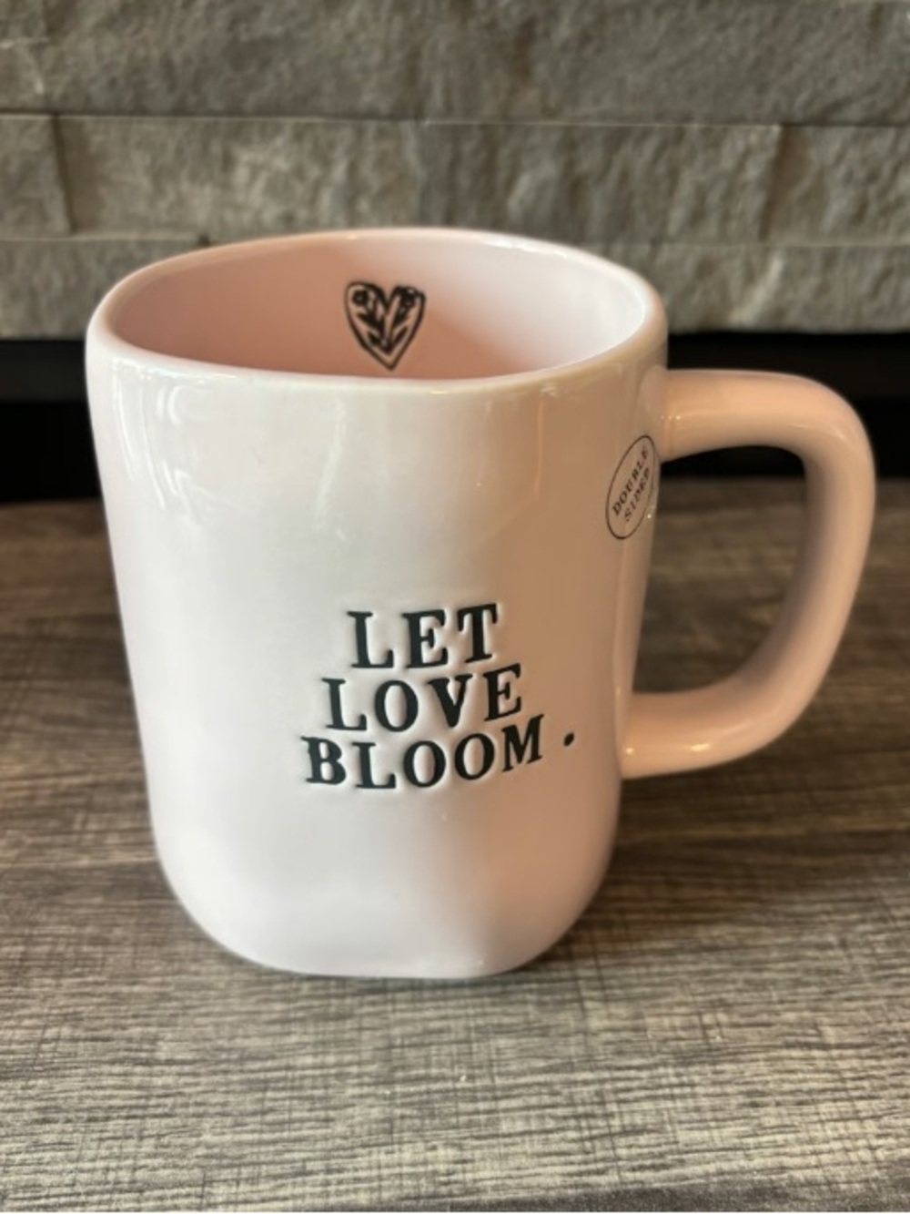 Let Love Bloom Pink Ceramic Mug — Motivational Pink Home Art Piece